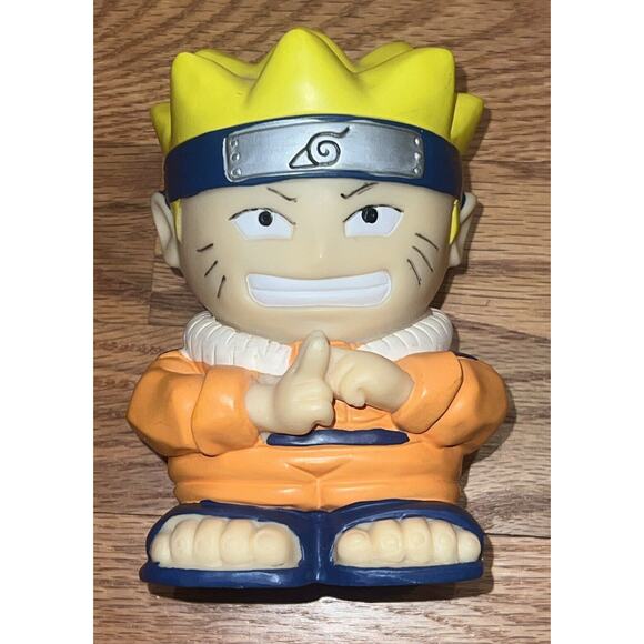 RARE Naruto Uzumaki PVC Figure Ninja JR Coin Bank Piggy Bank 5.5”
